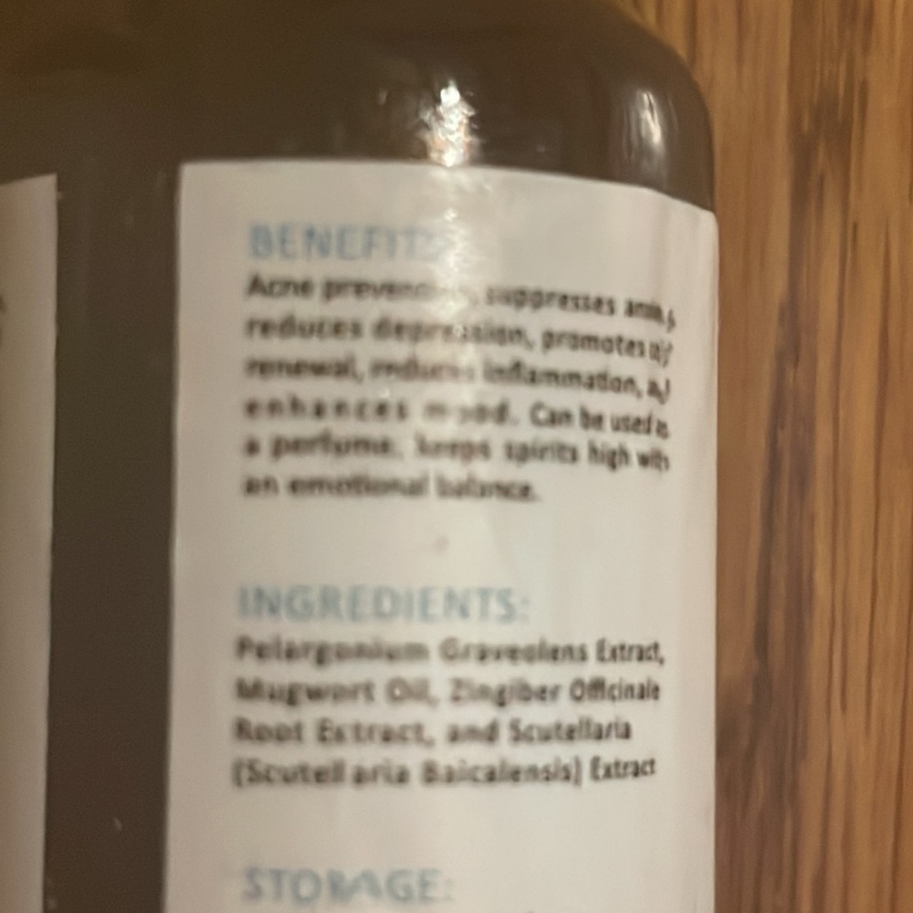 Geranium Oil: 10mL - Picture 3 of 3